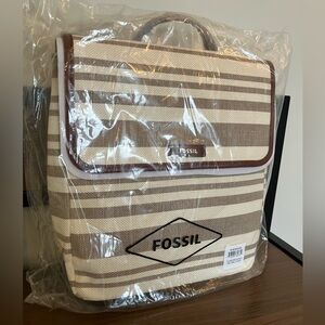 Fossil Claire Backpack in Neutral Stripe 🆕